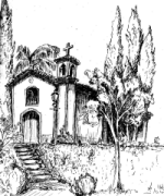 Capela da Fazenda num desenho dum visitante alemão